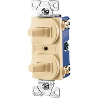 Cooper Wiring Devices Commercial Grade 15 Amp Combination Single Pole Toggle Switch and 3 Way Switch   Ivory 275V BOX