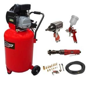 SPEEDWAY 20 Gal. Vertical Air Compressor with 20 Piece Air Tool and Accessory Kit 8463