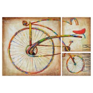 Yosemite Home Decor 59 in. x 39 in. Bicycle Fun II Hand Painted Contemporary Artwork DISCONTINUED FCE DF1089