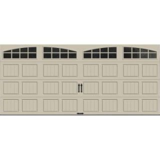 Clopay Gallery Collection 16 ft. x 7 ft. 6.5 R Value Insulated Desert Tan Garage Door with Arch Window GR1SP_RT_GRLA1