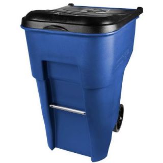 Rubbermaid Commercial Products BRUTE 95 gal. Blue Rollout Recycling Trash Container with Lid DISCONTINUED RCP 9W22 73 BLU