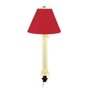 Patio Living Concepts Catalina 28 in. Outdoor Bisque Umbrella Table Lamp with Jockey Red Shade 33774
