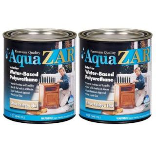 ZAR 1 qt. Antique Flat Aqua Water Based Polyurethane (2 Pack) 209116