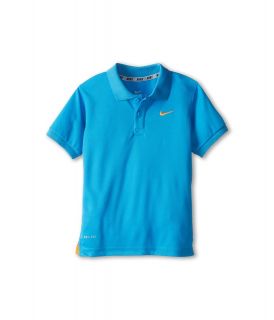 Nike Kids Dri Fit Polo Boys Short Sleeve Pullover (Blue)