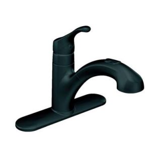 MOEN Renzo Single Handle Pull Out Sprayer Kitchen Faucet Featuring Hydrolock Installation in Matte Black CA87316BL