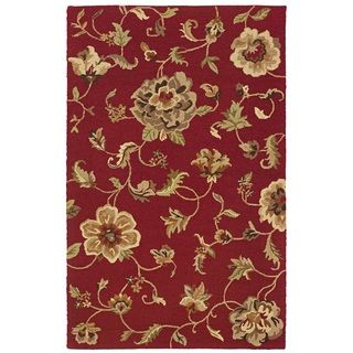 Lnr Home Dazzle Red Rectangle Floral Area Rug (8 X 10)