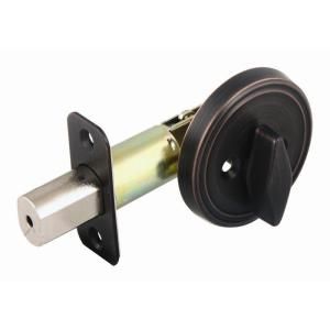 Design House Brushed Bronze 2 3/8 in. Backset Single Sided Deadbolt with Turn Button Interior 702621