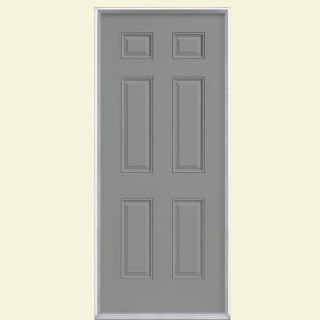 Masonite 6 Panel Painted Smooth Fiberglass Entry Door with No Brickmold 34252