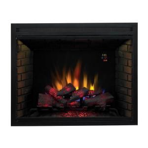 SpectraFire Builders 39 in. Vent Free Electric Fireplace Insert with Fixed Door 39EB500GRA