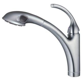 Yosemite Home Decor Single Handle Pull Out Sprayer Kitchen Faucet in Brushed Nickel YP77KPOBN REV1