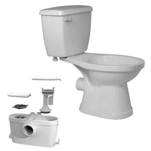 SaniAccess3 2 Piece Elongated Toilet With .5 HP Macerating Pump in White by SaniFlo 082.005.007