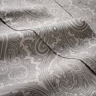 Home City Inc. Italian Paisley 600 Thread Count Cotton Blend Sheet Set Grey Size King