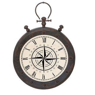 Casa Cortes Weathered Compass Hanging Wall Clock