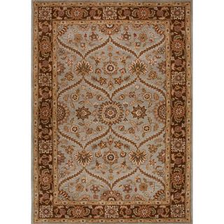 Hand tufted Traditional Oriental Pattern Brown Rug (8 X 11)
