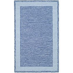 Hand hooked Gabeh Blue Polypropylene Rug (2 X 3)