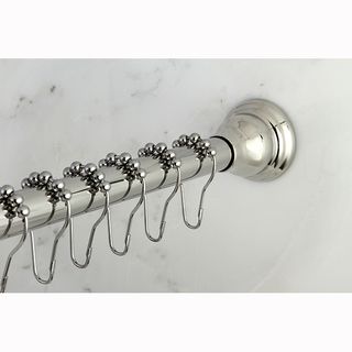 Chrome Adjustable Shower Curtain Rod With Shower Hooks