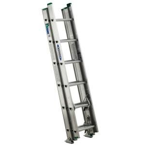 Werner 16 ft. Aluminum 3 Section Compact Extension Ladder with 225 lb. Load Capacity Type II Duty Rating D1216 3