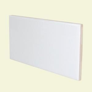 U.S. Ceramic Tile Bright White Ice 3 in. x 6 in. Ceramic Short End Surface Bullnose Wall Tile 081 S4639