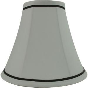 Hampton Bay 8 in. x 9.5 in. Cream With Brown Trim Bell Lamp Shade 15371