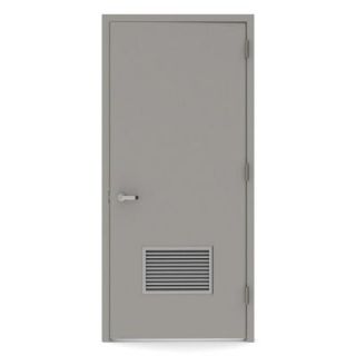L.I.F Industries 36 in. x 84 in. Left Hand Firerated Louver Door Unit with Welded Frame UWR3684L