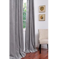 Signature Silver Grey Velvet 96 inch Blackout Curtain Panel