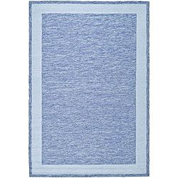 Hand hooked Gabeh Blue Polypropylene Rug (6 X 9)