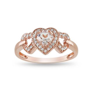 Pink Morganite & Diamond Accent Heart Ring, Womens