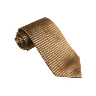 Haggar Horizontal Striped Tie, Gold, Mens