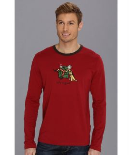 Life is good Holiday Sleep Ringer L/S Mens Long Sleeve Pullover (Red)