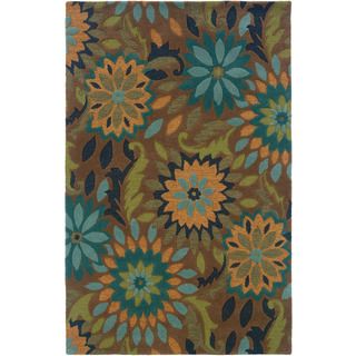 Lnr Home Dazzle Taupe Rectangle Floral Area Rug (5 X 79)