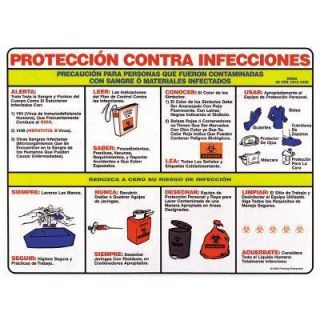 Brady 18 in. x 24 in. Laminated Paper Blood Borne Pathogens Spanish Poster PS125S