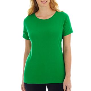 St. Johns Bay St. John s Bay Essential Short Sleeve Crew Tee   Plus, Green,