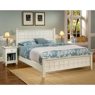 Home Styles Furniture Arts  amp; Crafts White Queen Bed  amp; Night Stand White Size Queen