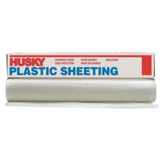 Husky 100 ft. x 9 ft. 4 in. White 4 mil Flame Retardant Plastic Sheeting CFFR04093