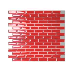 Smart Tiles 10.25 in. x 9.13 in. Peel and Stick Red Murano Cosmo Mosaic Decorative Wall Tile SM1031 1