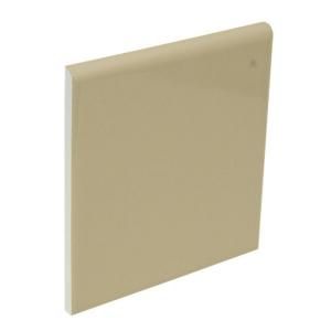 U.S. Ceramic Tile Color Collection Bright Fawn 4 1/4 in. x 4 1/4 in. Ceramic Surface Bullnose Wall Tile DISCONTINUED U785 S4449