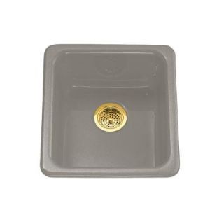 KOHLER Iron/Tones All in One Top Mount Cast Iron 17x18.75x8.25 0 Hole Single Bowl Kitchen Sink in Cashmere K 6584 K4