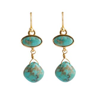 Art Smith by BARSE Turquoise Double Drop Earrings, Womens