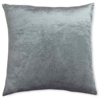 ROYAL VELVET Cool White Matte Velvet Euro Pillow, Lustrous Steel