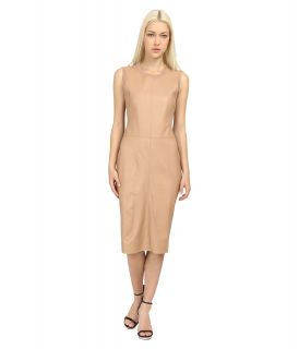 Calvin Klein Collection Leather and Knit Dress Womens Dress (Beige)