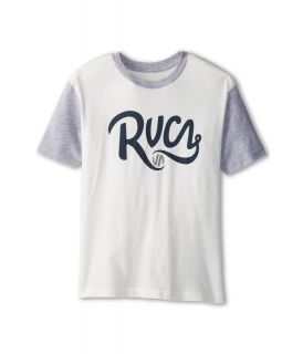RVCA Kids Grip Script Boys Short Sleeve Pullover (White)