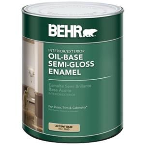 BEHR 1 Qt. Accent Base Semi Gloss Enamel Oil Based Interior/Exterior Paint 386004
