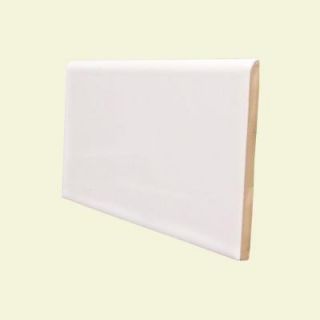 U.S. Ceramic Tile Color Collection Matte Snow White 3 in. x 6 in. Ceramic Surface Bullnose Wall Tile DISCONTINUED 272 S4369