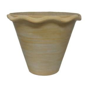 18 in. D Polyclay French Limestone Finish Daisy Pot PS6048FL