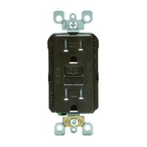 Leviton SmartlockPro 15 Amp Slim Tamper Resistant GFCI Outlet   Brown R00 X7599 00K