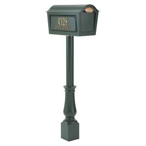 Whitehall Products Classic Chalet Mailbox Package in Green 16175