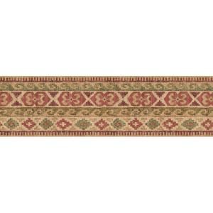 The Wallpaper Company 6.83 in. x 15 ft. Red and Green Earth Tone Navajo Indian Tapestry Border WC1281034