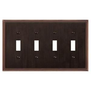 Creative Accents Metro Line 4 Toggle Wall Plate   Antique Bronze 3104AZ