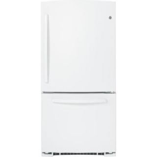 GE 23.1 cu. ft. Bottom Freezer Refrigerator in White GDE23ETEWW