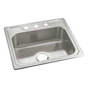 STERLING Middleton Drop In Stainless Steel 25x22x8 3 Hole Single Bowl Kitchen Sink 14711 3 NA